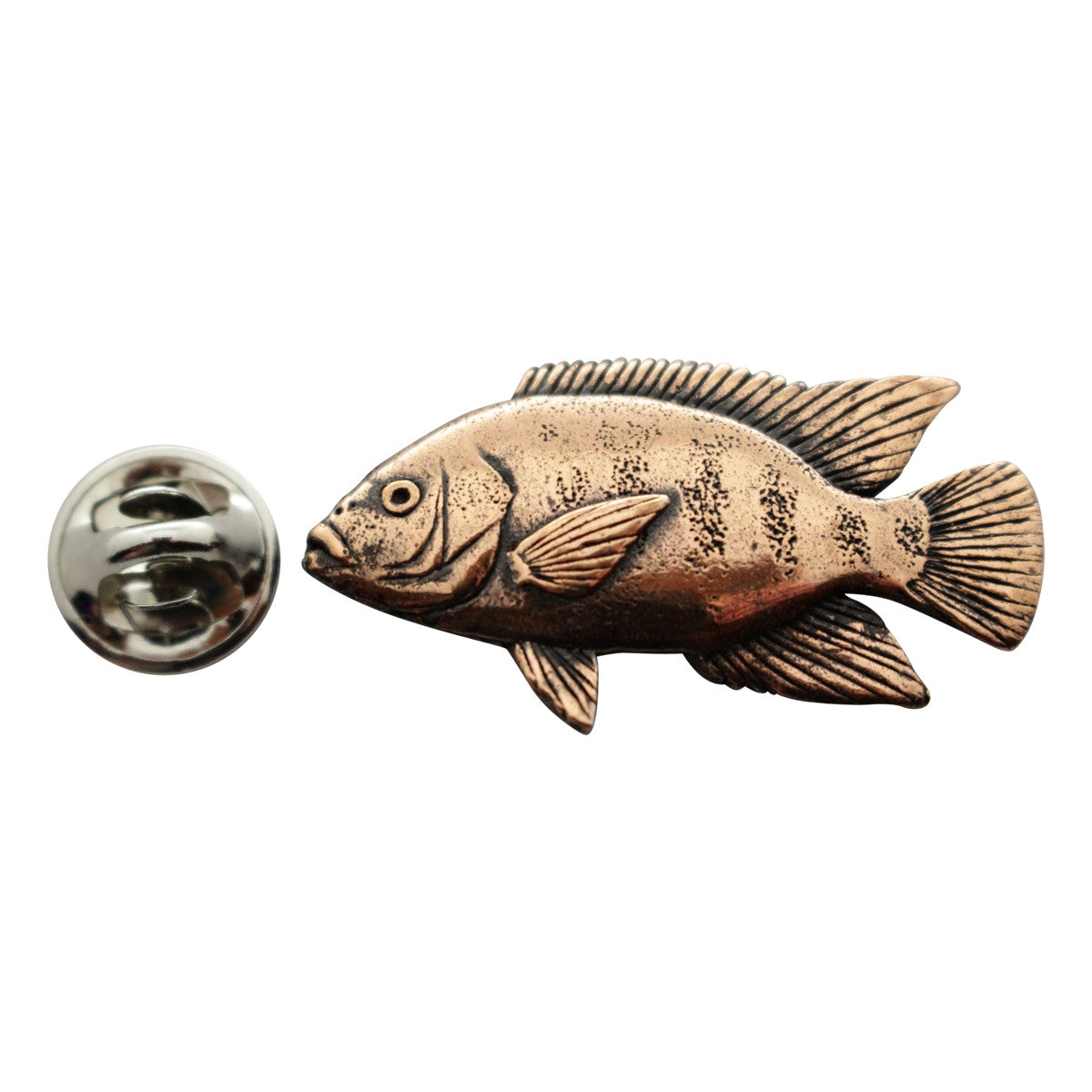 Tilapia Pin ~ Antiqued Copper ~ Lapel Pin ~ Sarah's Treats & Treasures
